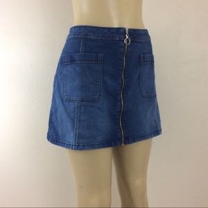 Hollister Blue Jean Front Zipper Skirt Sz.15